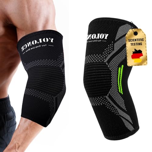 DiviDermy Coderas Epicondilitis, Codera de Compresión, Codera Deportiva, Coderas Para Tendinitis para Hombre y Mujer, Coderas de Deportivas Para Tenista, Fitness, Golfista (Negro, M)