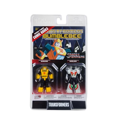 Transformers - Page Punchers - figuras de abelha e Wheeljack de 3 polegadas com banda desenhada, pacote de 2
