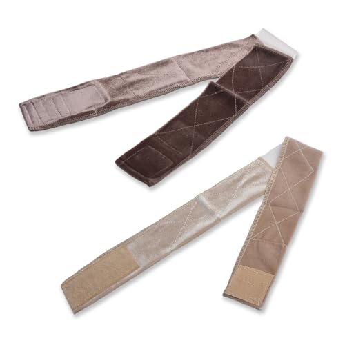 ZhuPu 2 Pcs Wig band Grip Headband To Hold Wig In Place Ultra-Thin Velvet Securing Strap (Nude/Dark Brown) for Securing Womens And Scarves.