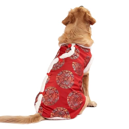 MuYaoPet Large Dog Chinese New Year Outfit Costume,Pet Spring Festival