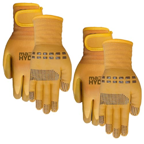 Midwest Gloves Max Hyde Ladies' Gloves - 2 Pack, Small/Medium, Gold with Brown Dots