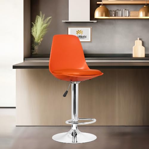 Da URBAN® Valure Height Adjustable & Revolving Bar Stool/Kitchen Chair/Cafetaria Chair Orange (1 Pc)