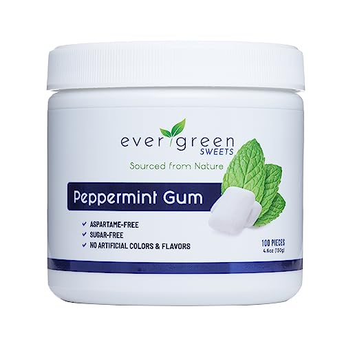 Evergreen Sweets Peppermint Chewing Gum Made With Xylitol And Stevia
