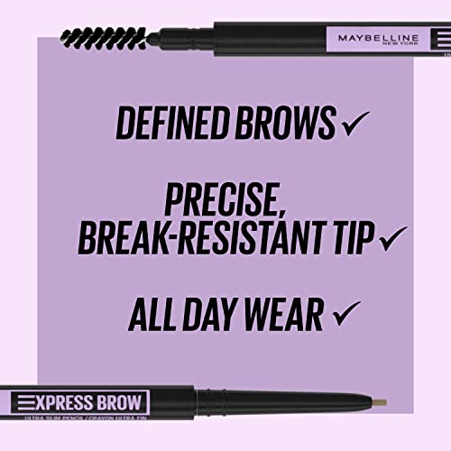 Maybelline Brow Ultra Slim Defining Eyebrow Makeup Mechanical Pencil With 1.55 Mm Tip And Blending Spoolie For Precisely Defined Eyebrows, Soft Brown, 0.003 Oz. #TOP4