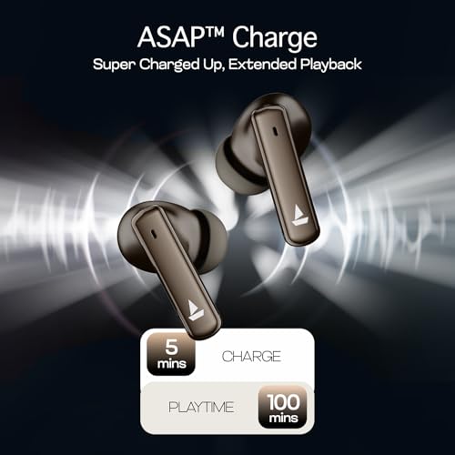 Image of boAt Airdopes 181 Pro TWS Earbuds with 100 Hours Playback, 4 Mics ENx Technology, Beast Mode, ASAP Charge, Bluetooth v5.3 (Mocha Elegance)