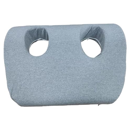 Xdyyjrasa Almohada Perforadora de Espuma viscoelástica con Doble Orificio para la Oreja para Personas Que Duermen de Lado - Se Adapta a Auriculares y aretes Azul-Gris