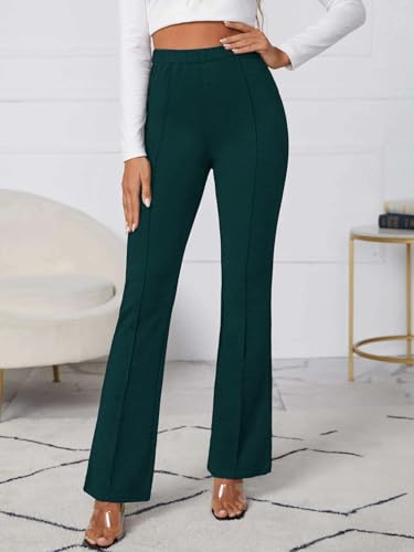 Image of OM SAI LATEST CREATION Women's Yoga Dress Pants Stretchy Work Slacks Business Casual Office Straight Leg /Bootcut Elastic Waist with 2 Pockets Regular Fit Trouser