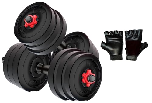 SIMRAN SPORTS Dumbbell Set, 8Kg Adjustable Dumbbell Set With 1 Pair of Adjustable Dumbbell Rods, PVC Dumbbell Plates & 1 Pair Gym Gloves, Home Gym Combo, Exercise & Fitness Sets (B0CSWJP537) Amazon Price History, Amazon Price Tracker