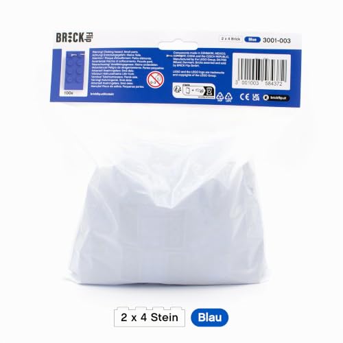 LEGO Steine Blau 2x4 Classic, 100 Stück - Einzelne Blaue Bausteine in der Großpackung, für LEGO Blaue Platte und Box, Einsteigerset… – Ansicht 9