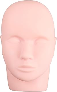 Practice Training Head, Rubber Beauty Model Doll Face Head Soft Rubber Eyelash Extensions Make-Up Massage Practice Training False Head Model Mannequin Mannequin Flat Head Mannequin Training Head