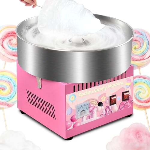 Cotton Candy Machine Commercial, 1000W Cotton Candy Maker Machine, Candy Floss Maker with Stainless...