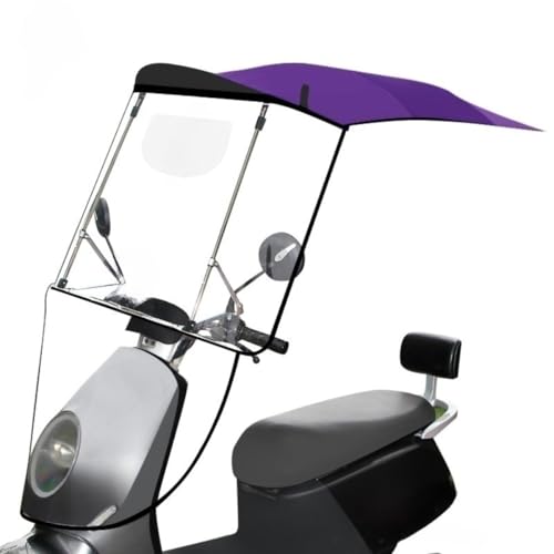 Wixero 自転車レインカバー バイクルーフ ウインドスクリーン 透明 撥水加工 折りたたみ 収納簡単 取付簡単 防雨 防風 サンシェード UV カット 防寒 耐久性 スクーター 多様な車種対応 全天候保護 (ブラック)