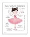 The Kids Room by Stupell How to Be A Ballerina Diagram with Pink Tutu and Slippers Brown Haired Wall Plaque Art, 12x18, Multi-Color