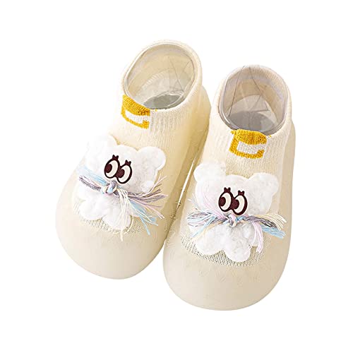 Toddler Baby Shoes Girl Boy Infant Boys Girls Animal Cartoon Socks Shoes Toddler Fleece WarmThe Floor (Beige, 6 Toddler) - Main Image