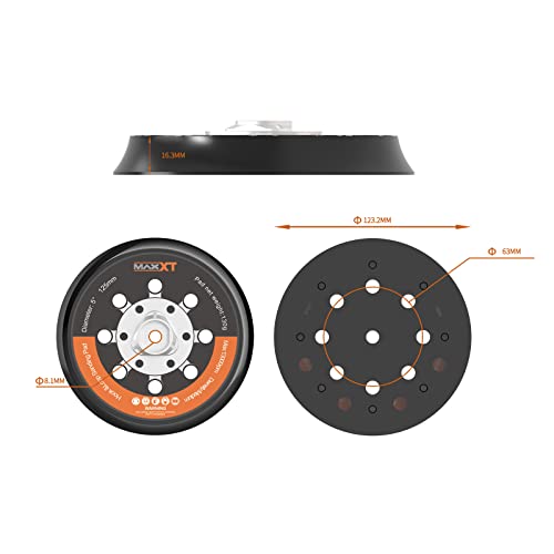 MAXXT 125mm Hook & Loop DA Sander Backing Plate Pad + 30 Sandpapers (5 Grits P80/P120/P180/P220/P320) - Image 2