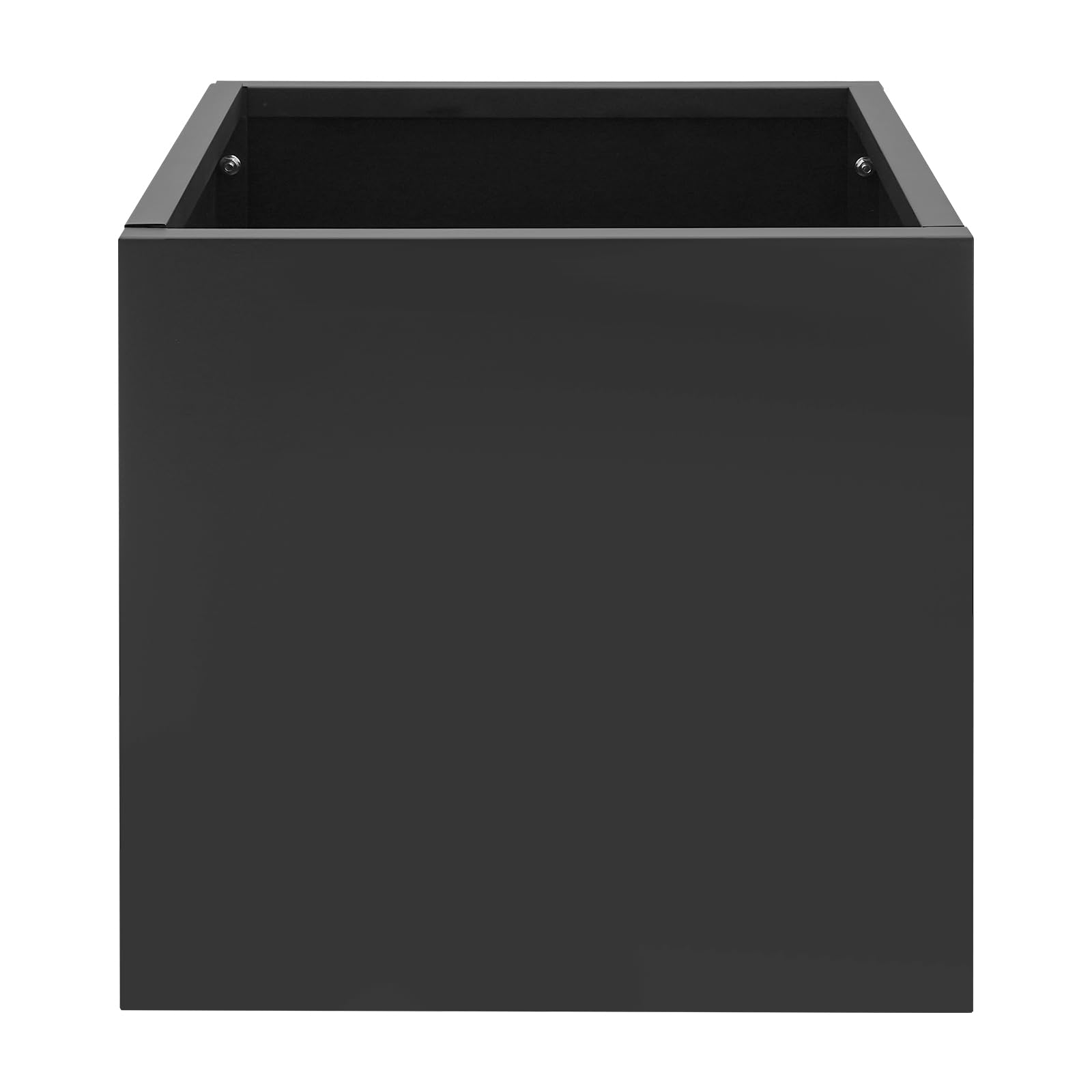Jardinière carrée en acier avec gants - Pour jardin, entrée, terrasse - 60 x 60 x 60 cm - Noir