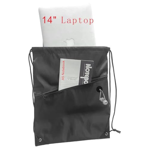 20PCS Drawstring Bag Sports Gym String Backpack Bulk Cinch Bag Sackpack with 2 layer Zip pocket for Yoga Gym Traveling (20, black)4