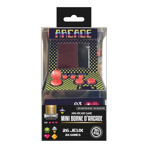 MISTER GADGET, MG3565, Giochi Arcade 26 Giochi, Console di Gioco retrò con 26 Giochi Integrati, Modello, Colore Nero, Gioco per Adulti, Console retrò con 26 Giochi