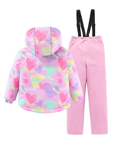 M2C Boys Girls 2-Piece Snowsuit Thicken Patterned Ski Jackets and Pants2