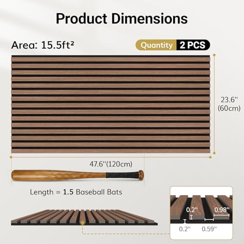 Image of TONOR Wood Wall Panels for Interior Wall Decor-2 Pack 47.2 inch x 23.6 inch