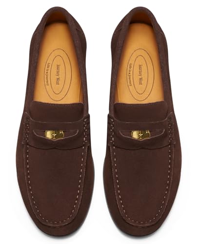 Image of Journey West Mens Genuine Leather Dress Shoes Slip on Penny Loafers for Men