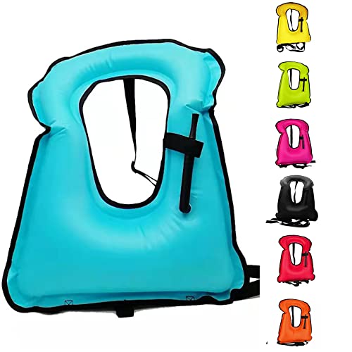 Swim Vest for Adults Inflatable Buoyancy Vests-Portable Snorkel Vest for Diving Surfing Swimming Outdoor Water Sports (40-100kg Blue)