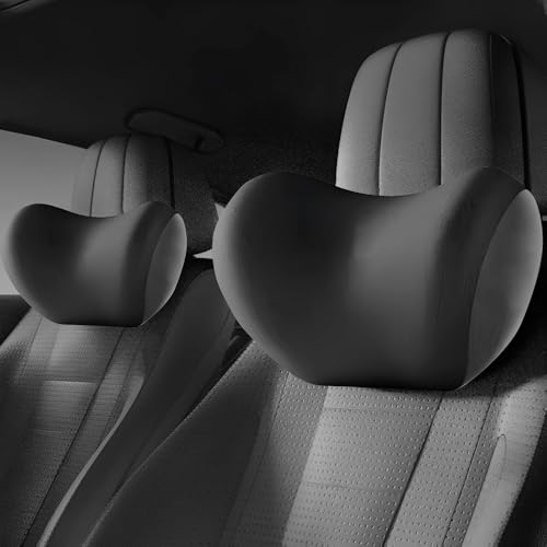 XPJBKC Car Headrest Pillow Set, Black