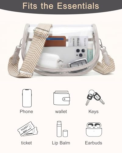 Image of Wuflyover Clear Bag for Stadium Events, Clear Purse Crossbody Bag for Women