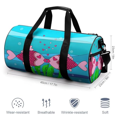 Sac week-end Poisson Rose compact 45x23x23cm aux sangles confort - 2