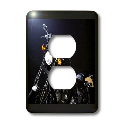 Moto Harley cadre chaîne argenté plaque haut de gamme double prise 3dRose LSP