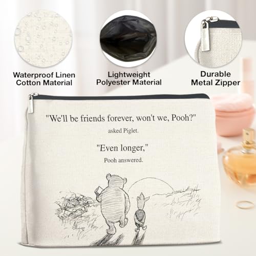 YeleY Friendship Gifts for Women Friends, Pooh Bear Gifts for Best Friends, Classic Pooh Bear Makeup Bag Cosmetic Bag3