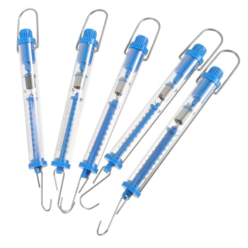 VILLFUL 5pcs Spring Dynamometer Spring Scales Sprung Trigger Pull Weight Gauge Newton Force Spring Scale Trigger Pull Scale Spring Scale for Experiment Dual Scale Spring Scale Plastic Blue