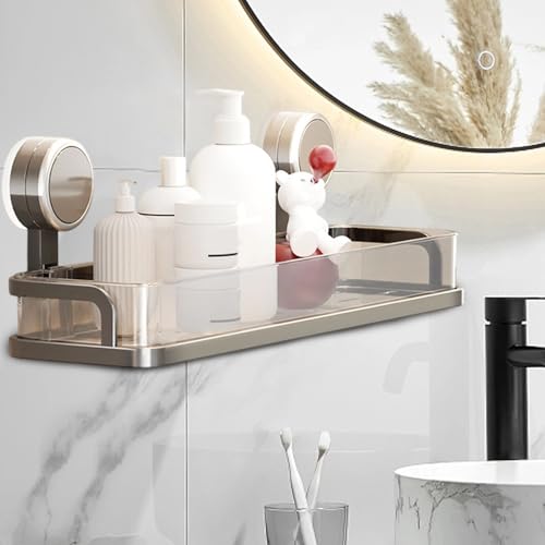 Étagère de douche avec panier de rangement et support de ventouse sans perçage - 8