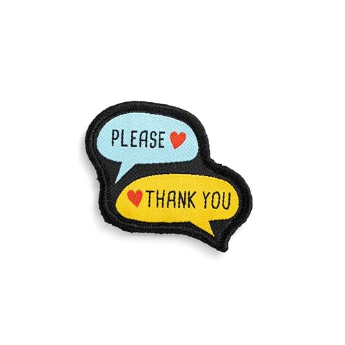 DEMDACO Beary Good Manners Award Badge - 2 inch - Adorable Please & Thank You Speech Bubble Fabric Medal for Stuffed Animals, Teddy Bears & Plush Toys - Teach Kindness & Politeness