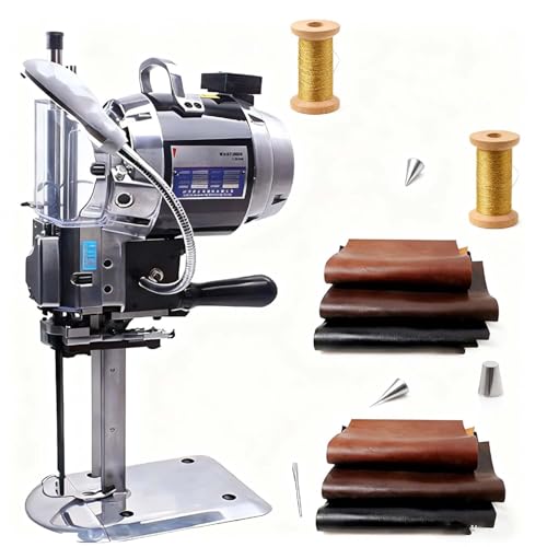 Máquina de Corte de Tela Eléctrica 1200W, Cortador de Tela Industrial, Afilado Automático de Cuchilla, Cuchilla 195-470mm para Fábricas de Ropa(160mm)