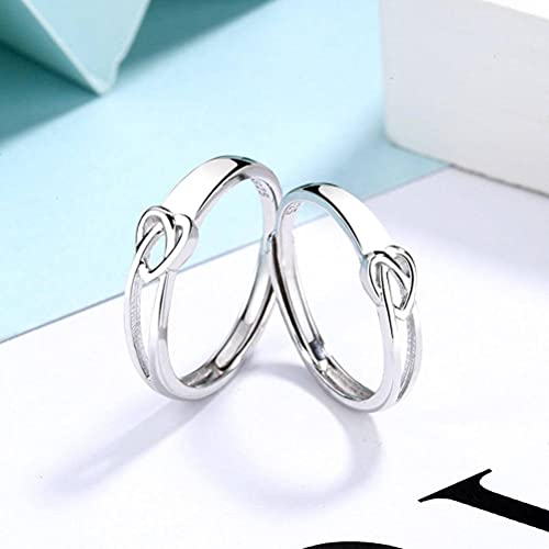 Bague couple en argent S925 le cadeau romantique idéal avec taille réglable