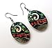 Swimmi Oval Paua Abalone Earrings, Natural Red Coral Earrings, Mother of Pearl Earrings for Women, Dangle Drop Seashell Earrings Fashion Jewelry DA117