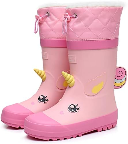 RAINANGEL Kids Rain Boots for Girls and Boys with Fur Lining, Wat...