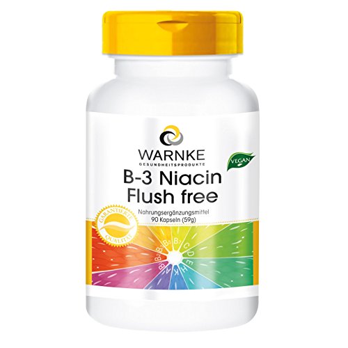 B3 Niacin Flush Free - 90 Kapseln - Nicotinamid - hochdosiert - 400mg Niacin - Ohne Flush - vegan | Warnke Vitalstoffe - Deutsche Apothekenqualität