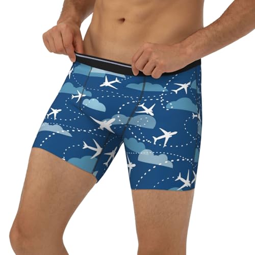 Airplane Aircraft Plane Pattern Men'S Boxer Briefs Soft Stretch Underwear Fashion Briefs For Men Teens2