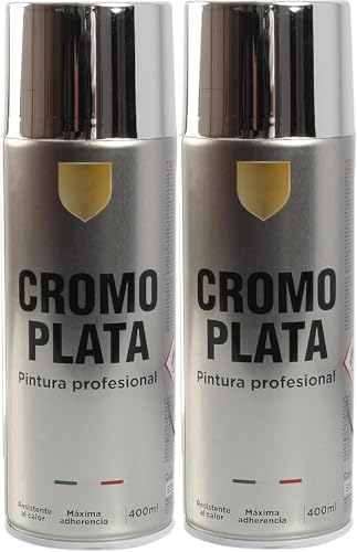 MORE FREE-Pintura Spray Especial Cromo Plata Multicolor Profesional 400ml Adecuado Metal Madera y Plástico Pack de 2 unidad