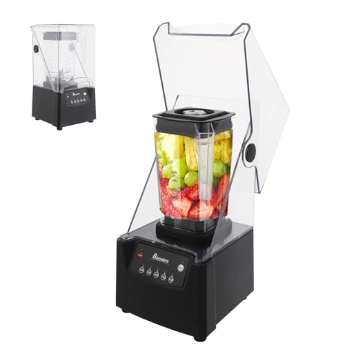 WUSILILU Commercial Blender, 1.8L 23000r/min Soundproof Smoothie Machine with Shield