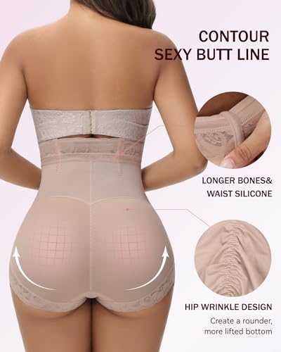 SHAPSHE Butt Lifting Panties Tummy Control Shorts High Waisted Shapewear Briefs Compression Underwear Women Faja Shorts3