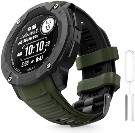 Bracelet Silicone 22mm Pour Garmin Instinct / Instinct 2 / Solar / Tactical | Réglable, Respirant, Multi-couleurs