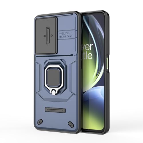 Image of CamShield Pro Case with Slide Camera Protection and 360 Protection Ring Stand Bumper Back Case Cover for OnePlus Nord CE 3 Lite 5G (Blue)