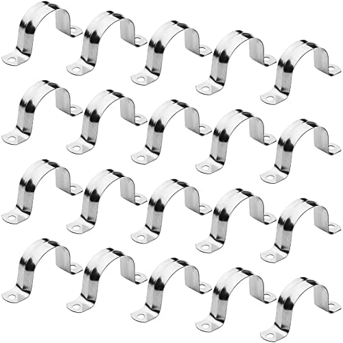 Saddle Clamp 25pcs Pipe Strap Clamp 10mm U Strap 304 Stainless Steel Pipe Hose Wall Clips for Fixing Bracket of Gas Pipe Water Pipe or Hose Installation(M10)