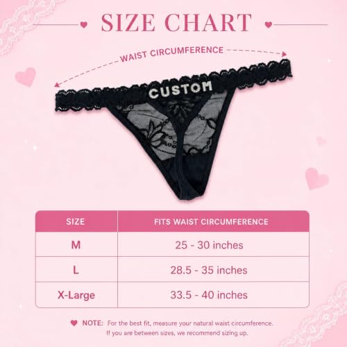 Image of UIASKOWP Personalized Thong With Special Word Funny Custom Underwear Thong Low Rise Sexy G-String for Women