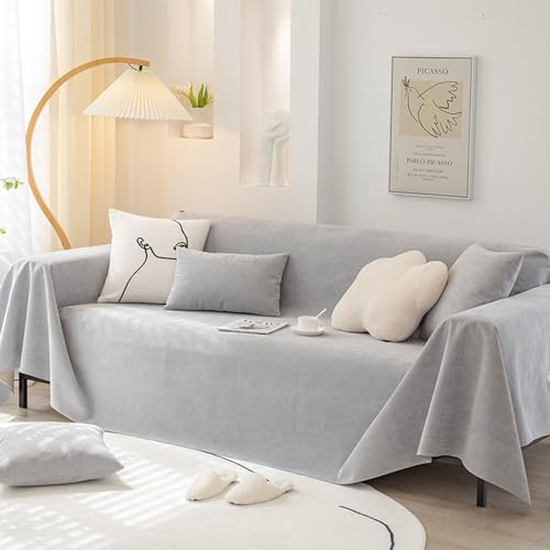 Genérico Funda Sofa 3 Plazas Ajustable,Protección contra Pelos de Animales Arañazos de Perros y Gatos Funda para Sofás,Grey,180x380cm