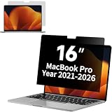 BSPROTE Privacy Screen for 16 Inch MacBook Pro (2021-2026, M1,M2,M3,M4,M5, Pro/Max), Matte Anti Glare Film Blue Light Filter Laptop Privacy Screen Shield