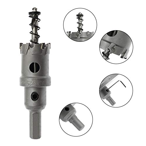 Hordion 1Inch/25Mm Carbide Hole Saw Cutter Drill Bit Tooth Tipped Tct Hole Cutter For Stainless Steel Sheet Metal Sheet Plastic Frp Board #TOP4